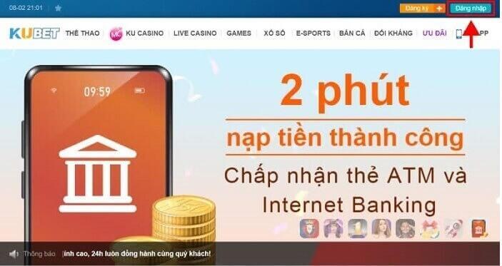 Hướng dẫn đăng nhập tài khoản Kubet đơn giản