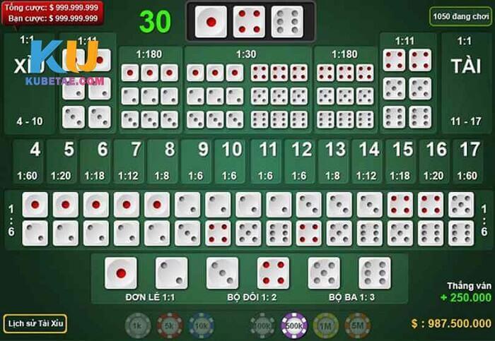 Quy tắc chơi game tài xỉu tại Kubet Casino